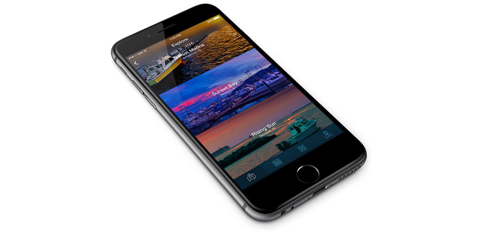 The Dockwa mobile app on an iPhone