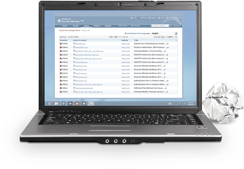 A Windows laptop running terrible management software